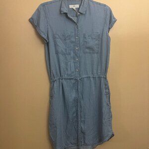Thread & Supply Women's Denim Chambray Shirt Dress, Size Large NWT